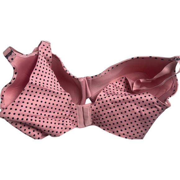 Soma Full Coverage Polka Dot Pink 36DDD Vanishing Back Bra - Picture 3 of 5